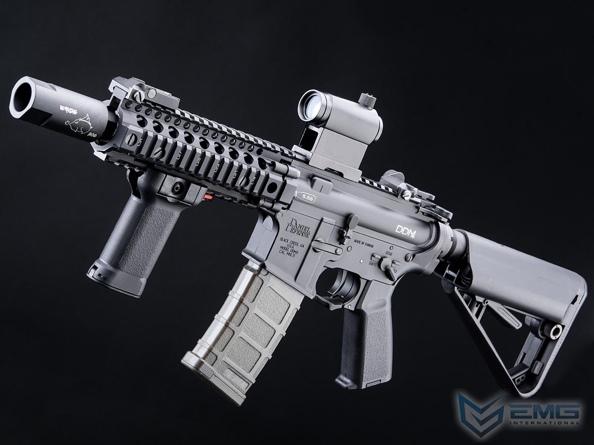 EMG Daniel Defense Licensed DDM4 Dagger RISII-7 B.R.S.S. Airsoft AEG Rifle (Model: Lite / Black / Add Burning Hog Muzzle Device)