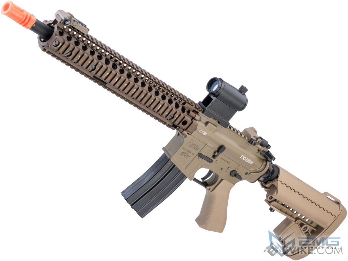 EMG Daniel Defense Licensed DDM4 RIS II B.R.S.S. HEAVY Recoil EBB Airsoft AEG Rifle (Color: Tan)