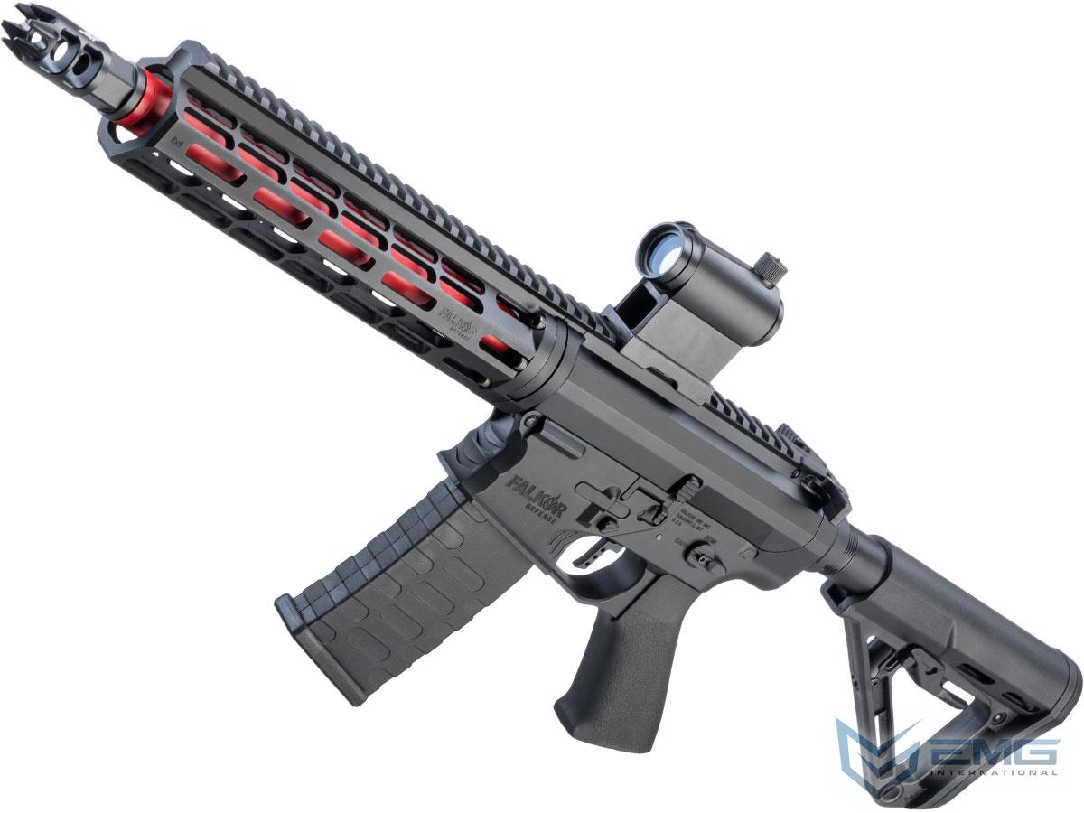 EMG Falkor Phantom AR-15 w/ Double-Jacketed Barrel & eSilverEdge Gearbox M4 Airsoft AEG (Color: Red Barrel / RS-3 Stock)