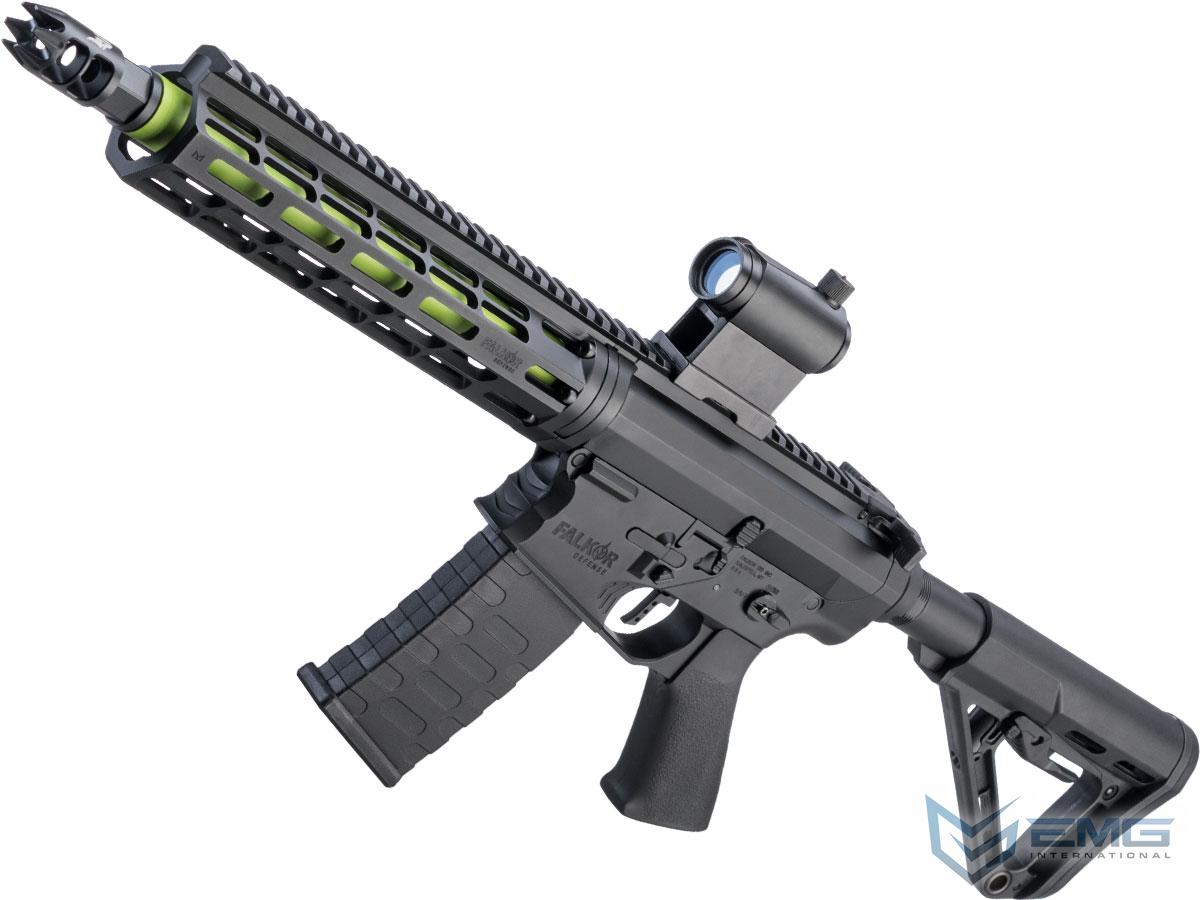EMG Falkor Phantom AR-15 w/ Double-Jacketed Barrel & eSilverEdge Gearbox M4 Airsoft AEG (Color: Green Barrel / RS-3 Stock)