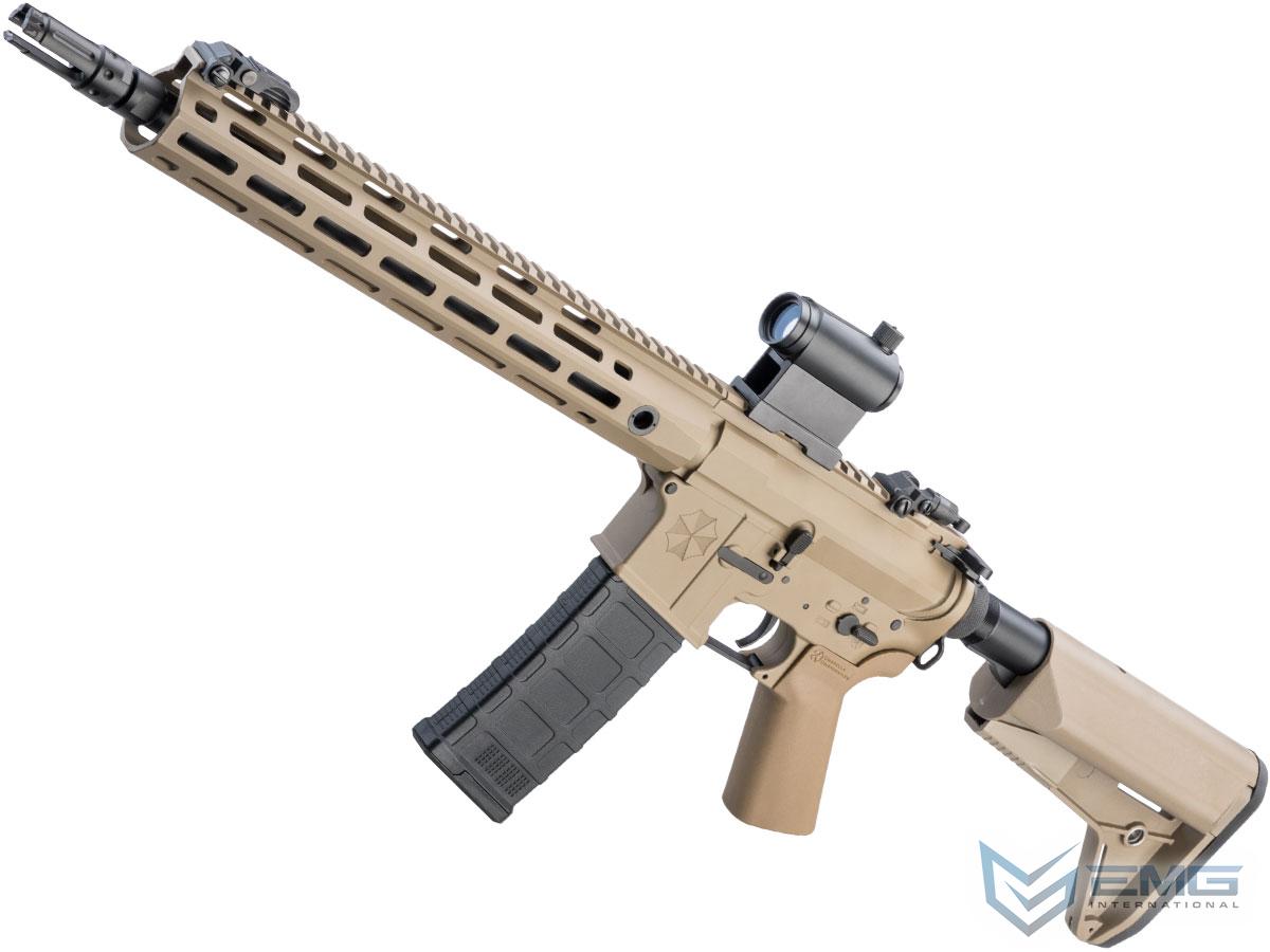 EMG Umbrella Corporation Weapons Research Group Licensed M4 M-LOK Airsoft AEG Rifle (Color: Tan / Carbine / 350 FPS)