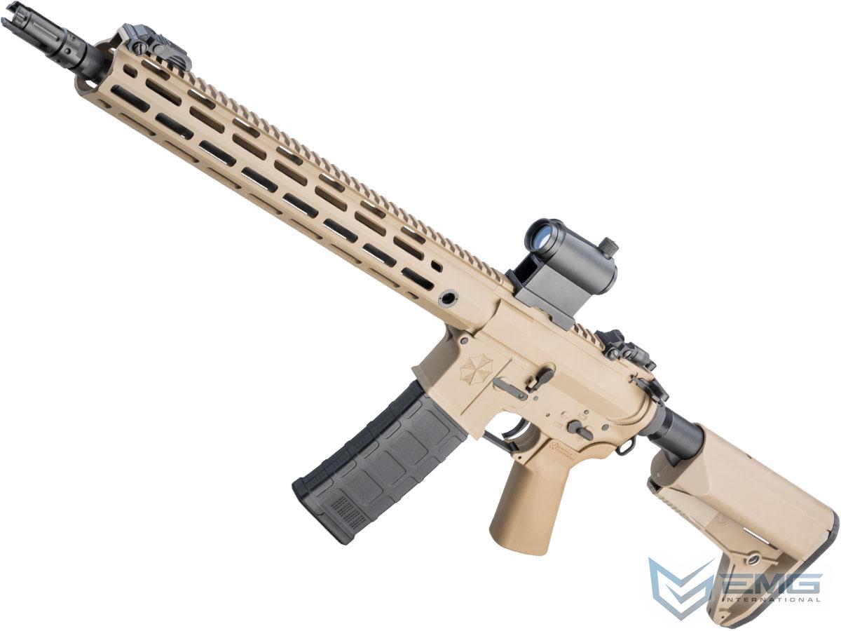 EMG Umbrella Corporation Weapons Research Group Licensed M4 M-LOK Airsoft AEG Rifle (Color: Tan / Rifle)