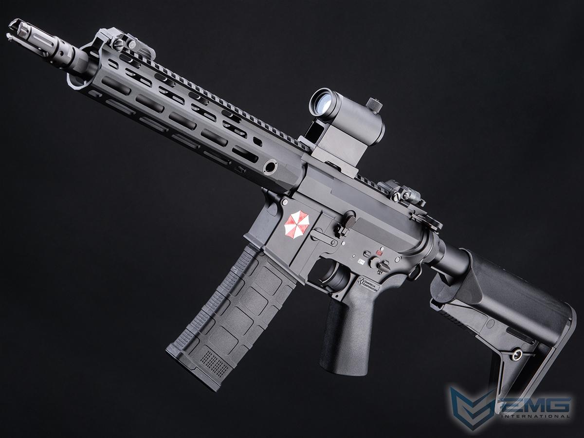 EMG Umbrella Corporation Weapons Research Group Licensed M4 M-LOK 2022 Ver. Airsoft AEG Rifle w/ Color Fill (Color: Black / SBR / 350 FPS)