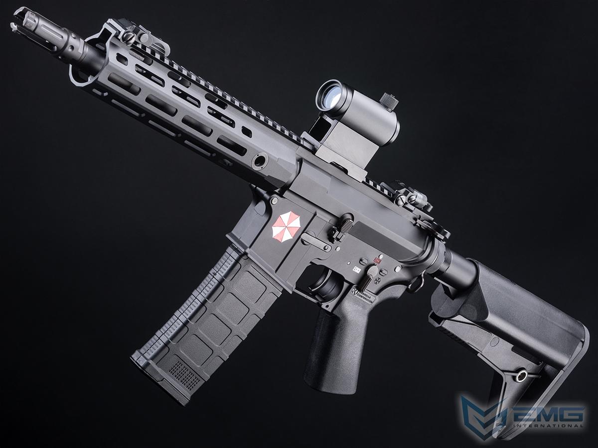 EMG Umbrella Corporation Weapons Research Group Licensed M4 M-LOK 2022 Ver. Airsoft AEG Rifle w/ Color Fill (Color: Black / PDW / 350 FPS)