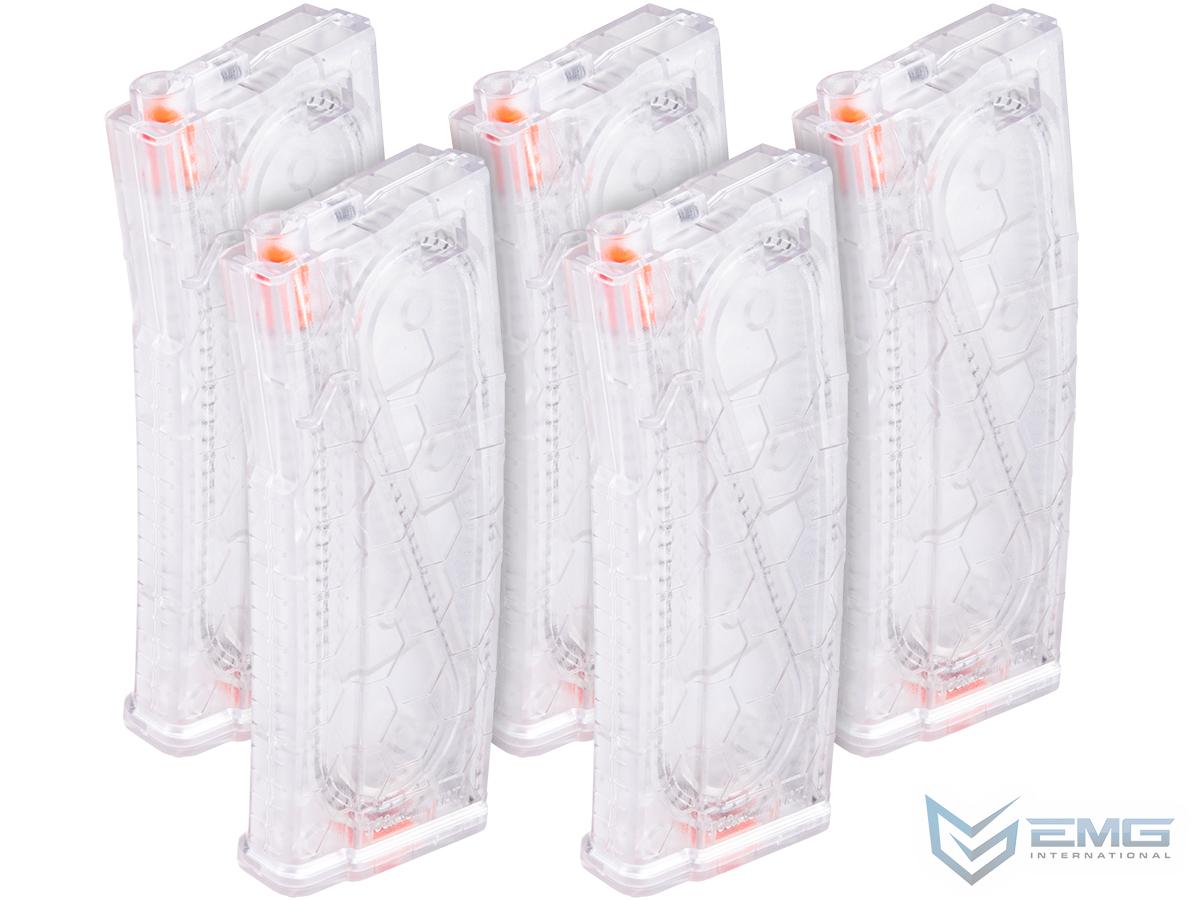 EMG Helios ECO Airsoft 120rds ABS Mid-Cap Magazine for M4 / M16 Series Airsoft AEG Rifles (Color: Clear / Pack of 5)