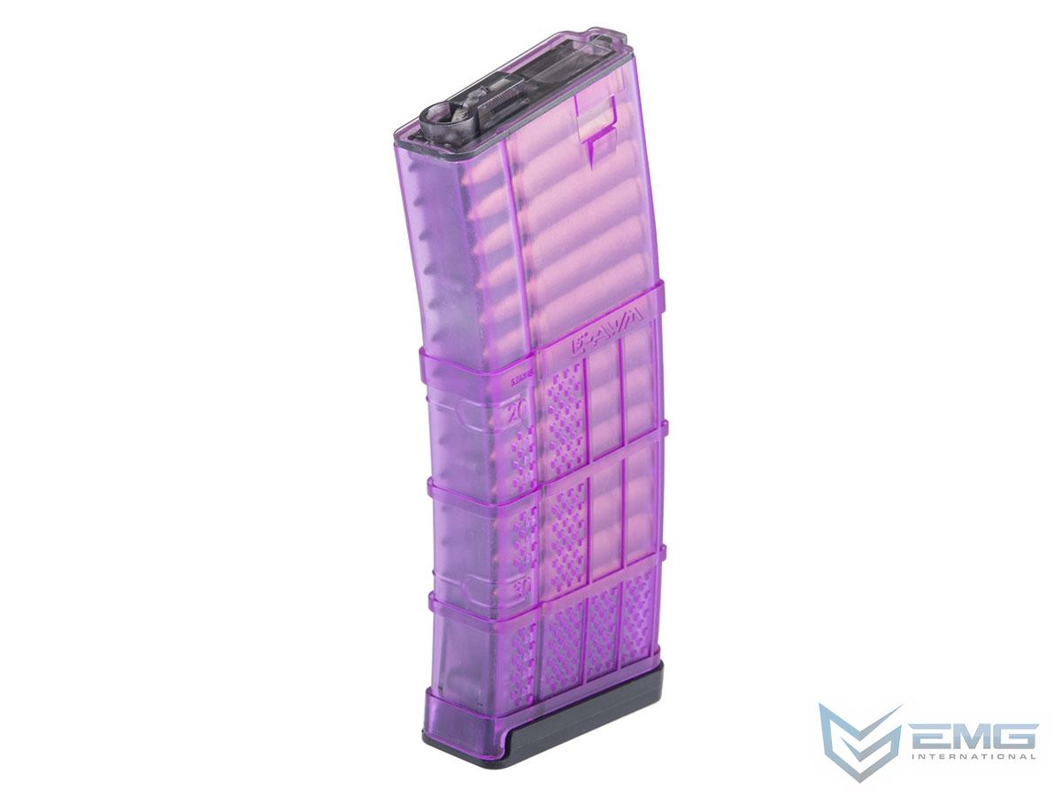 EMG 190rd Lancer Systems Licensed L5 AWM Airsoft Mid-Cap Magazines (Color: Translucent Purple / Single)