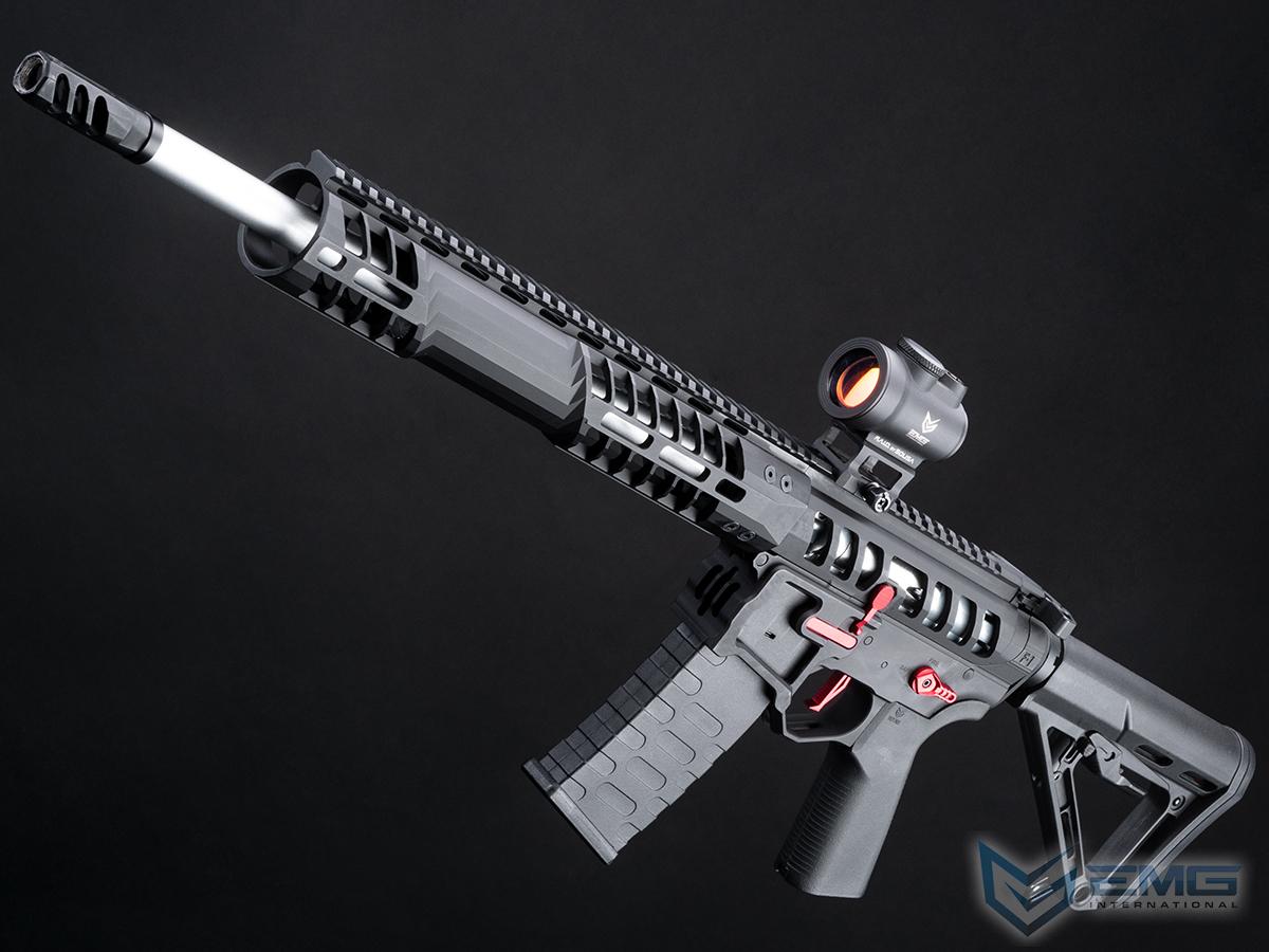EMG F-1 Firearms UDR-15 Skeletonized AR-15 eSilverEdge Airsoft AEG Rifle w/ C7M M-LOK Handguard (Color: Black & Red / Carbine / Gun Only)
