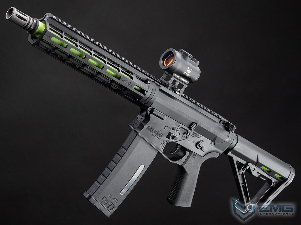 EMG Falkor Phantom AR-15 M4 Airsoft AEG Rifle w/ Double-Jacketed Barrel & GATE Aster Programmable MOSFET (Color: Black / Zombie Green Barrel / RS-3 Stock)