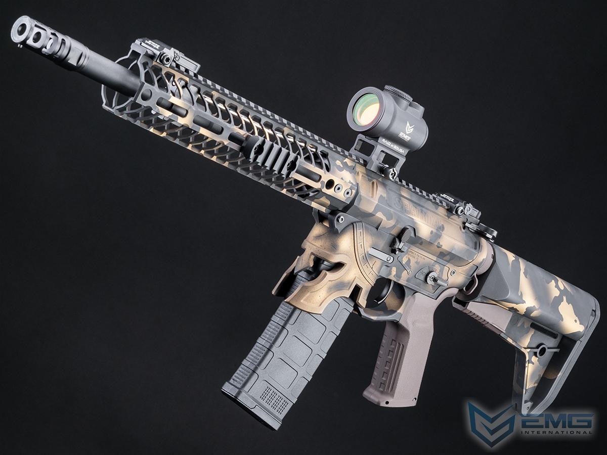EMG Spike's Tactical Licensed Rare Breed Spartan M-LOK M4 Airsoft AEG Rifle w/  Custom Cerakote (Model: 10 SBR / Black & Bronze Camo / 350 FPS)