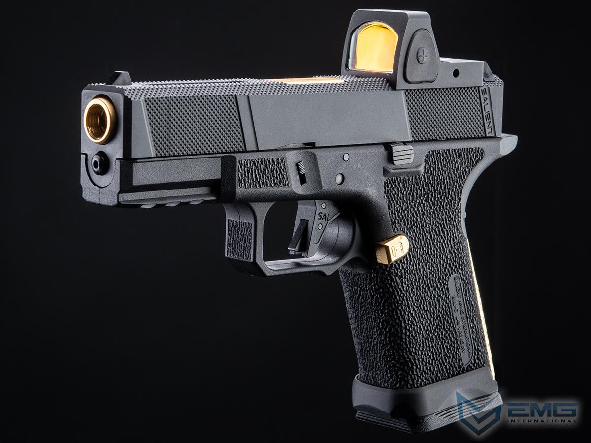 EMG SAI BLU Compact w/ EMG Tier One Utility RMR-Cut Slide GBB Airsoft Pistol (Color: Gold)