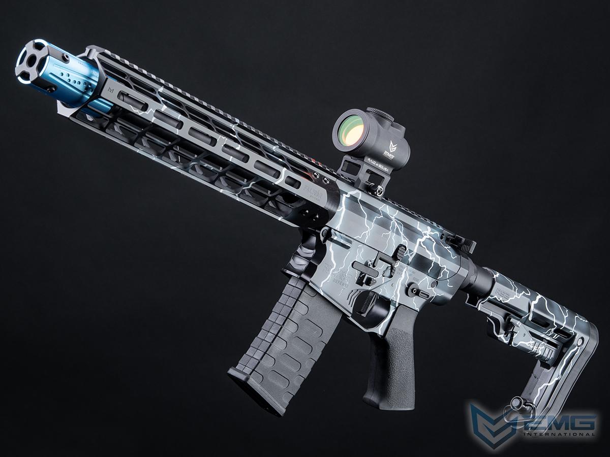 EMG Custom Cerakote Falkor AR-15 Blitz SBR Training Weapon M4 Airsoft AEG Rifle (Color: Ride The Lightning)