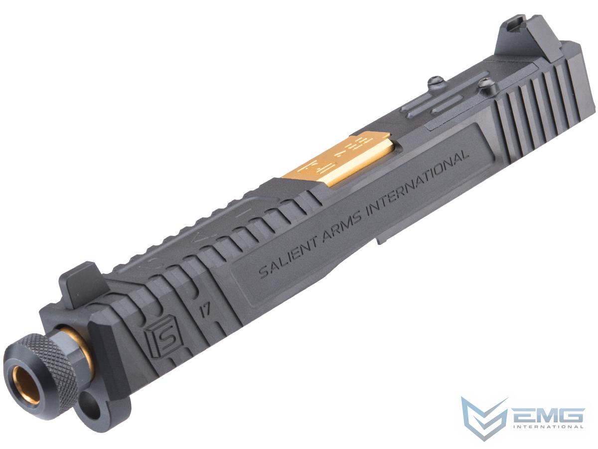 EMG / Salient Arms International Slide Kits for BLU Gas Blowback Training Pistols by G&P (Model: Tier One Slide w/ RMR Cut / Gold Barrel)