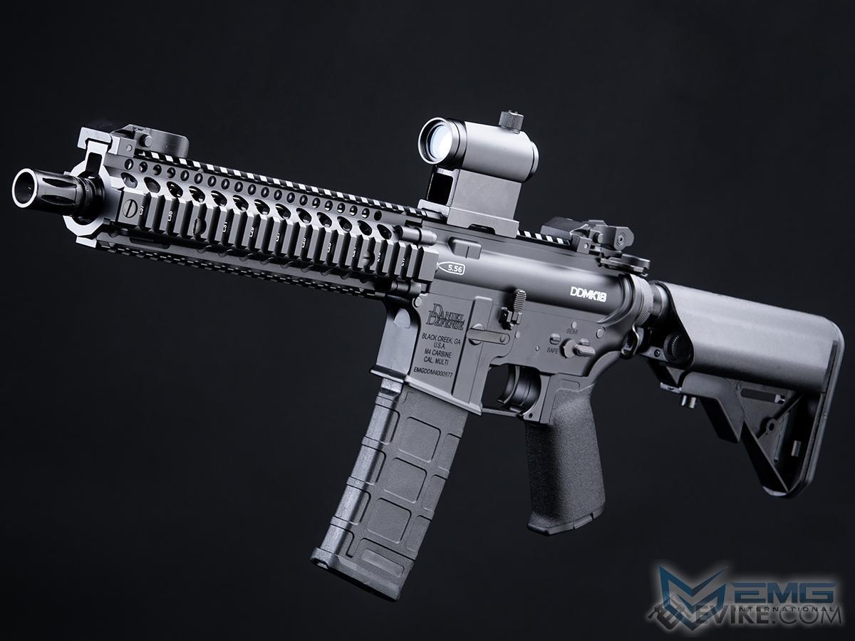 EMG Daniel Defense Licensed DDM4 Airsoft AEG Rifle w/ CYMA Platinum QBS Gearbox (Model: DDMK18 / 350 FPS / Black / Add GATE Aster)