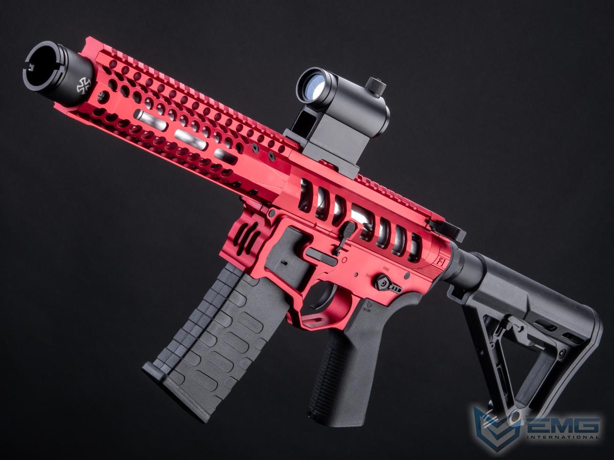 EMG F-1 Firearms PDW AR15 eSilverEdge Airsoft AEG Training Rifle (Model: 3G Style 2 / RS3 / Red)