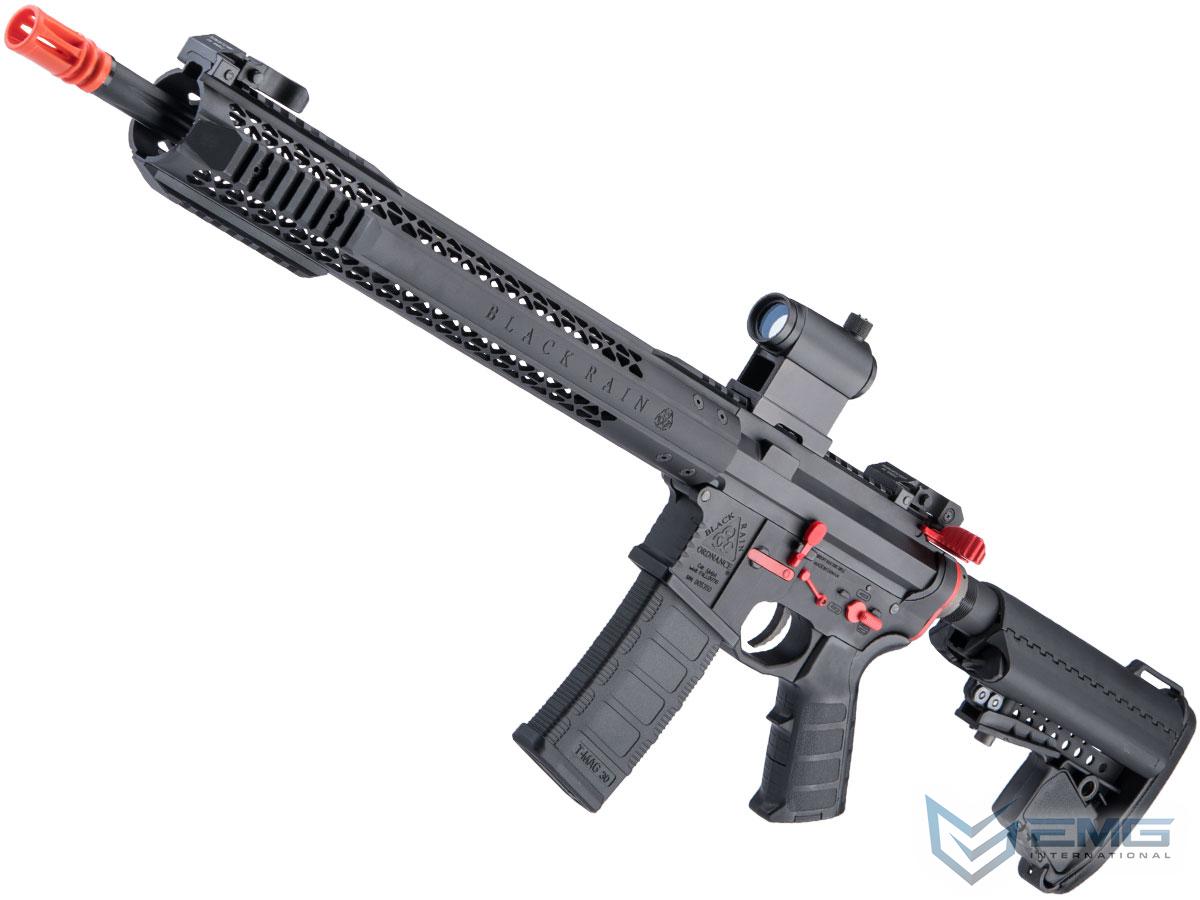 EMG Black Rain Ordnance BRO SPEC15 Licensed AR-15 Airsoft AEG Rifle (Color: Black-Red / Rifle)
