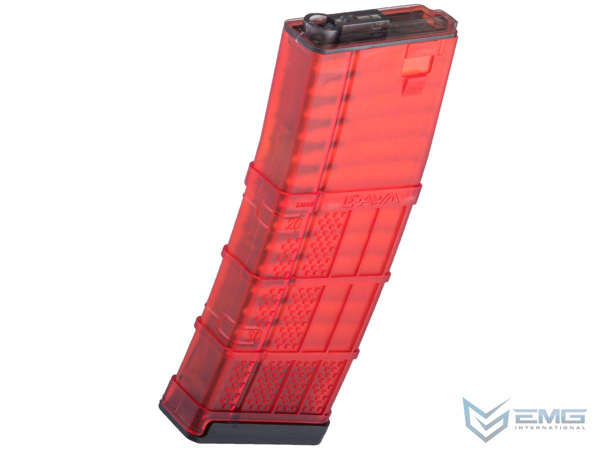 EMG 190rd Lancer Systems Licensed L5 AWM Airsoft Mid-Cap Magazines (Color: Translucent Red / Single)
