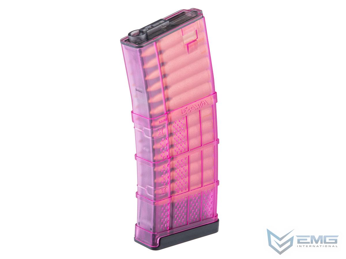 EMG 190rd Lancer Systems Licensed L5 AWM Airsoft Mid-Cap Magazines (Color: Translucent Pink / Pack of 5)