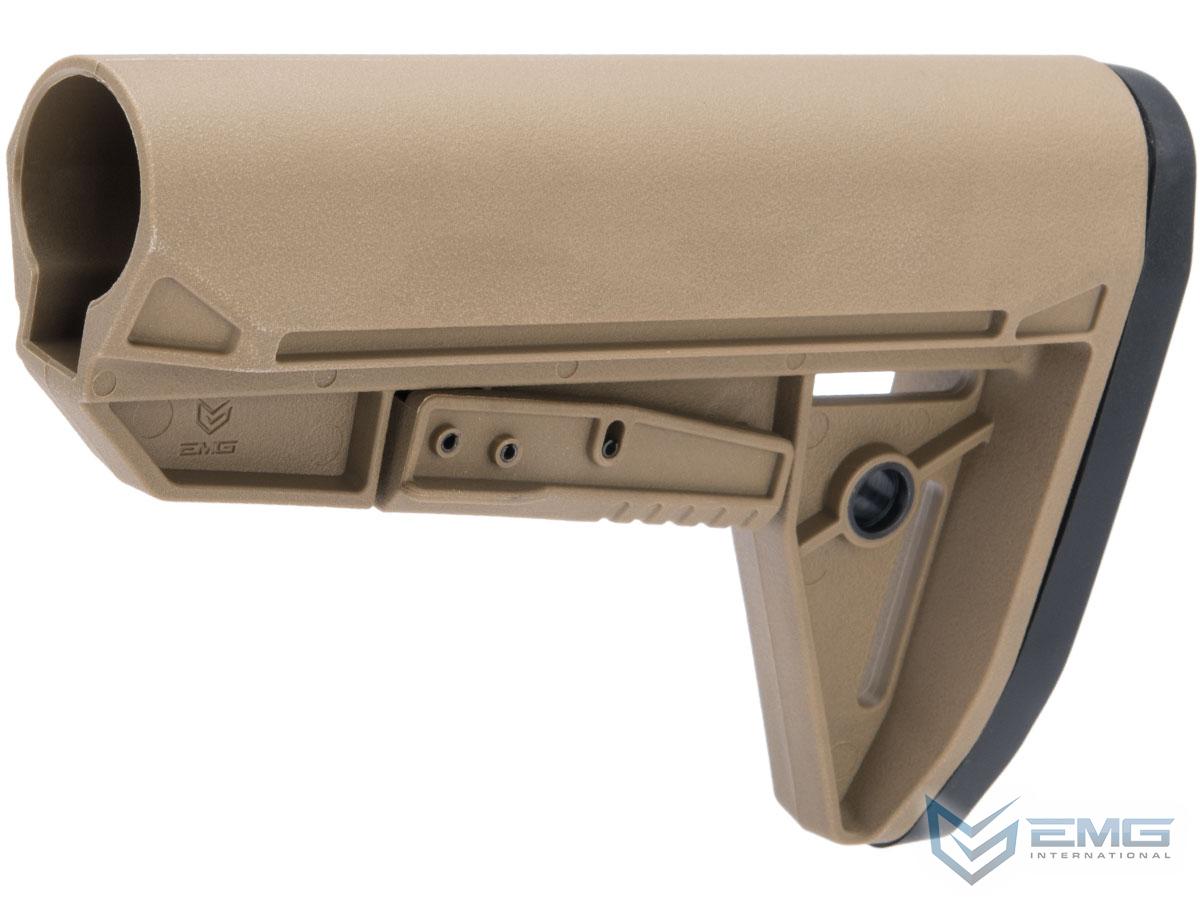 EMG BRAVO Slimline Retractable Stock for M4 Series Airsoft Rifles (Type: Standard / No Buffer Tube / Dark Earth)