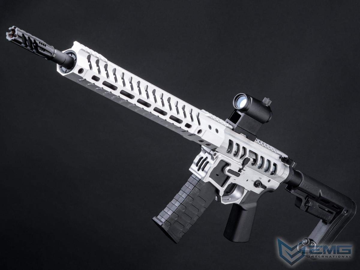 EMG F-1 Firearms UDR-15 AR15 2.0 eSilverEdge Full Metal Airsoft AEG Training Rifle (Model: Raw Aluminum / RS-2 Stock 400 FPS)