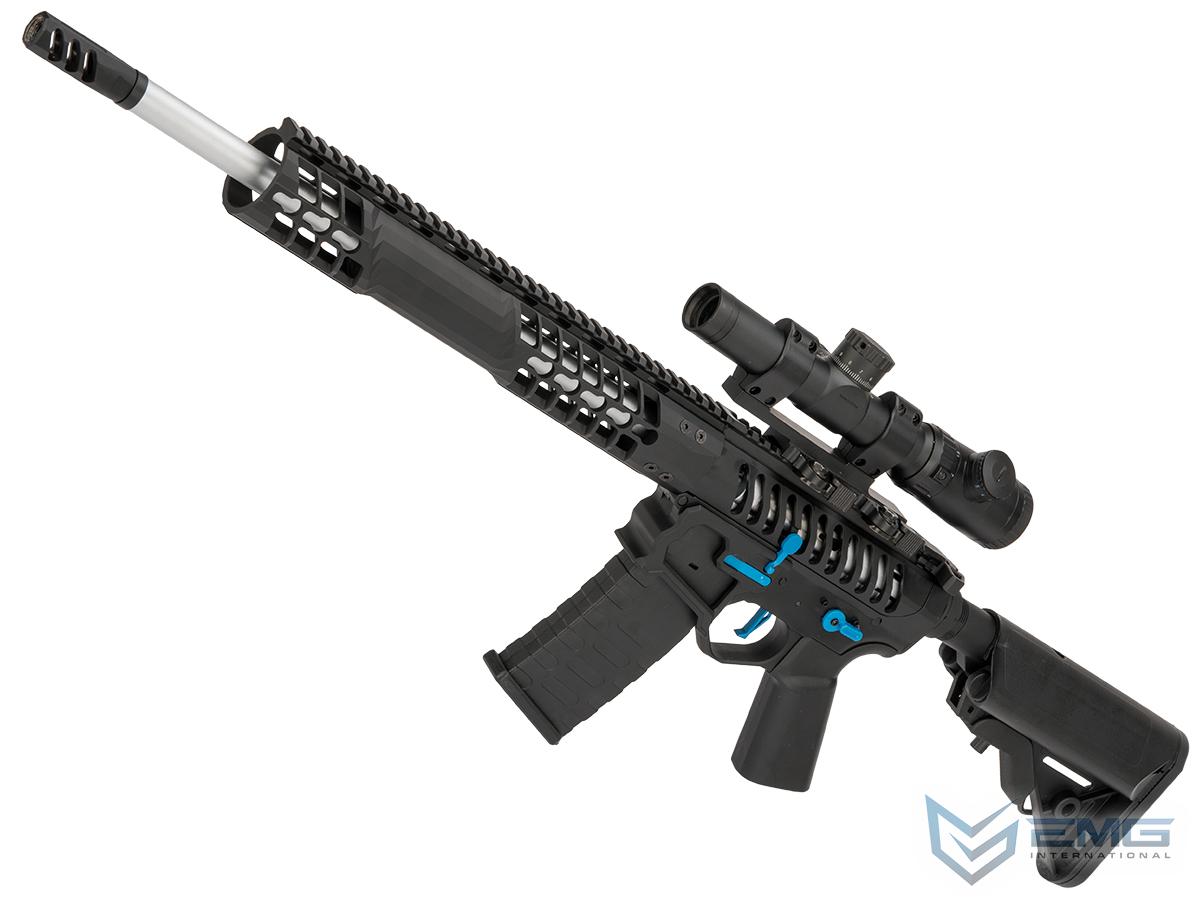 EMG F-1 Firearms BDR-15 3G AR15 2.0 eSilverEdge Full Metal Airsoft AEG Training Rifle (Model: Black - Blue / 350 FPS)