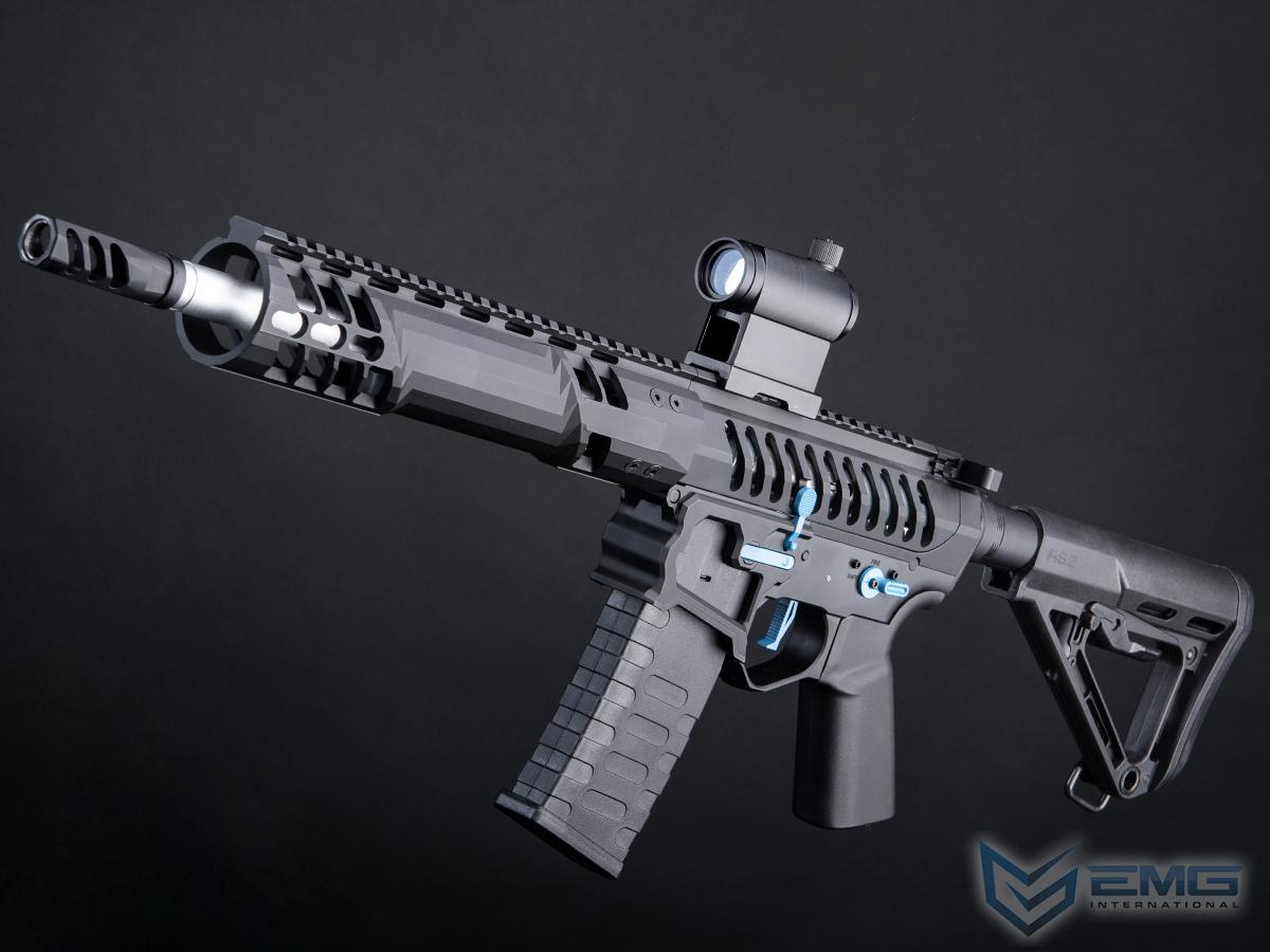 EMG F-1 Firearms SBR Airsoft AEG Training Rifle w/ eSE Electronic Trigger (Model: Black - Blue / RS-3 350 FPS / Gun Only)