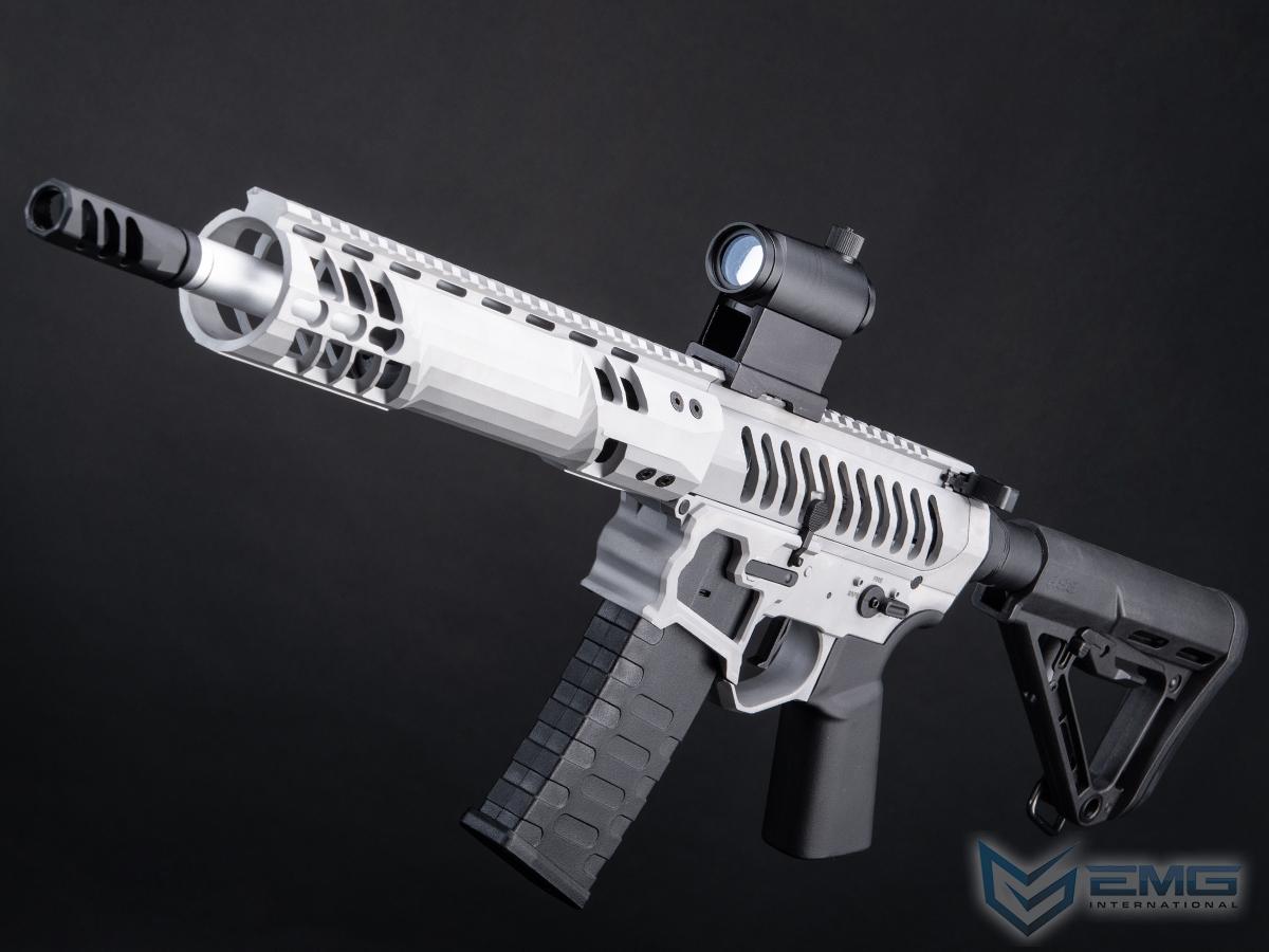 EMG F-1 Firearms SBR Airsoft AEG Training Rifle w/ eSE Electronic Trigger (Model: Raw Aluminum / RS-3 350 FPS / Gun Only)