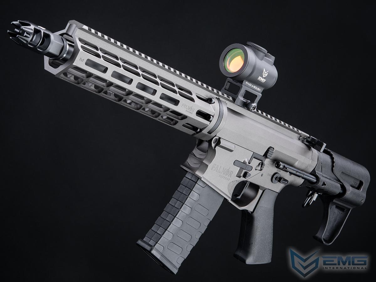 EMG Falkor Blitz Compact M4 w/ eSilverEdge Gearbox Airsoft AEG Training Rifle (Color: Falkor Grey / CRS Stock / 350 FPS)