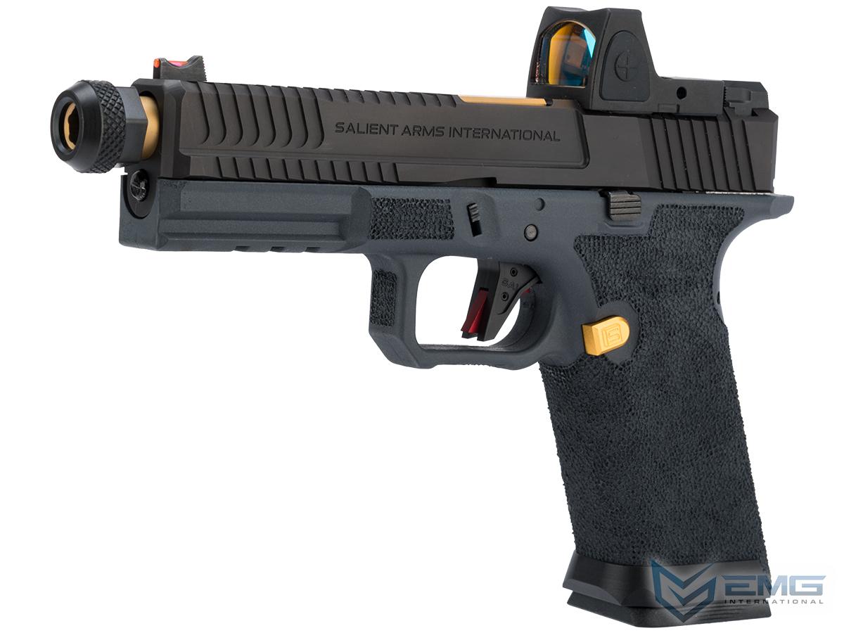 EMG Salient Arms International BLU Airsoft Training Weapon with CNC MicroDot Cut Slide and Laser Stippled G&P Frame (Model: Gray Cerakote)