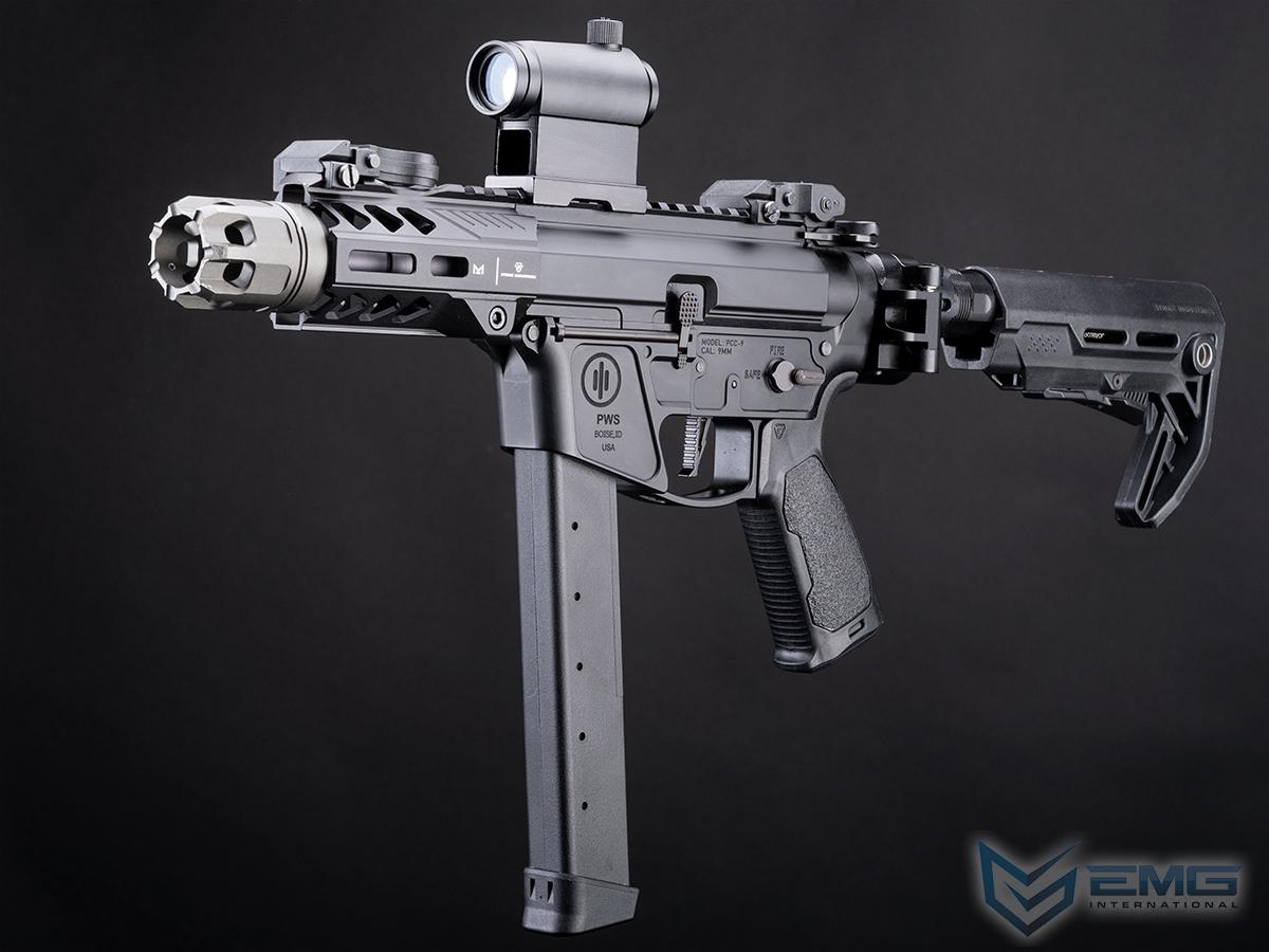 EMG Strike Industries x PWS Licensed 9mm Pistol Caliber Carbine AEG (Model: 4 CQB Rail / Folding Stock / 350 FPS / Gun Only)