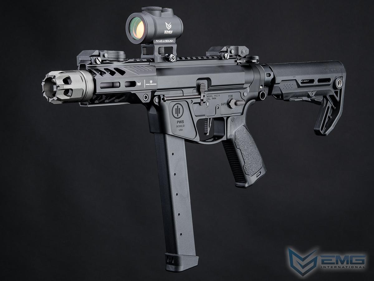 EMG Strike Industries x PWS Licensed 9mm Pistol Caliber Carbine AEG (Model: 4 CQB Rail / M4 Stock / 350 FPS / Gun Only)