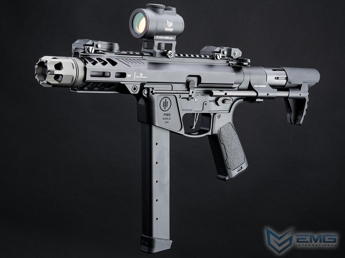 EMG Strike Industries x PWS Licensed 9mm Pistol Caliber Carbine AEG (Model: 4 CQB Rail / Viper PDW Stock / 350 FPS / Gun Only)