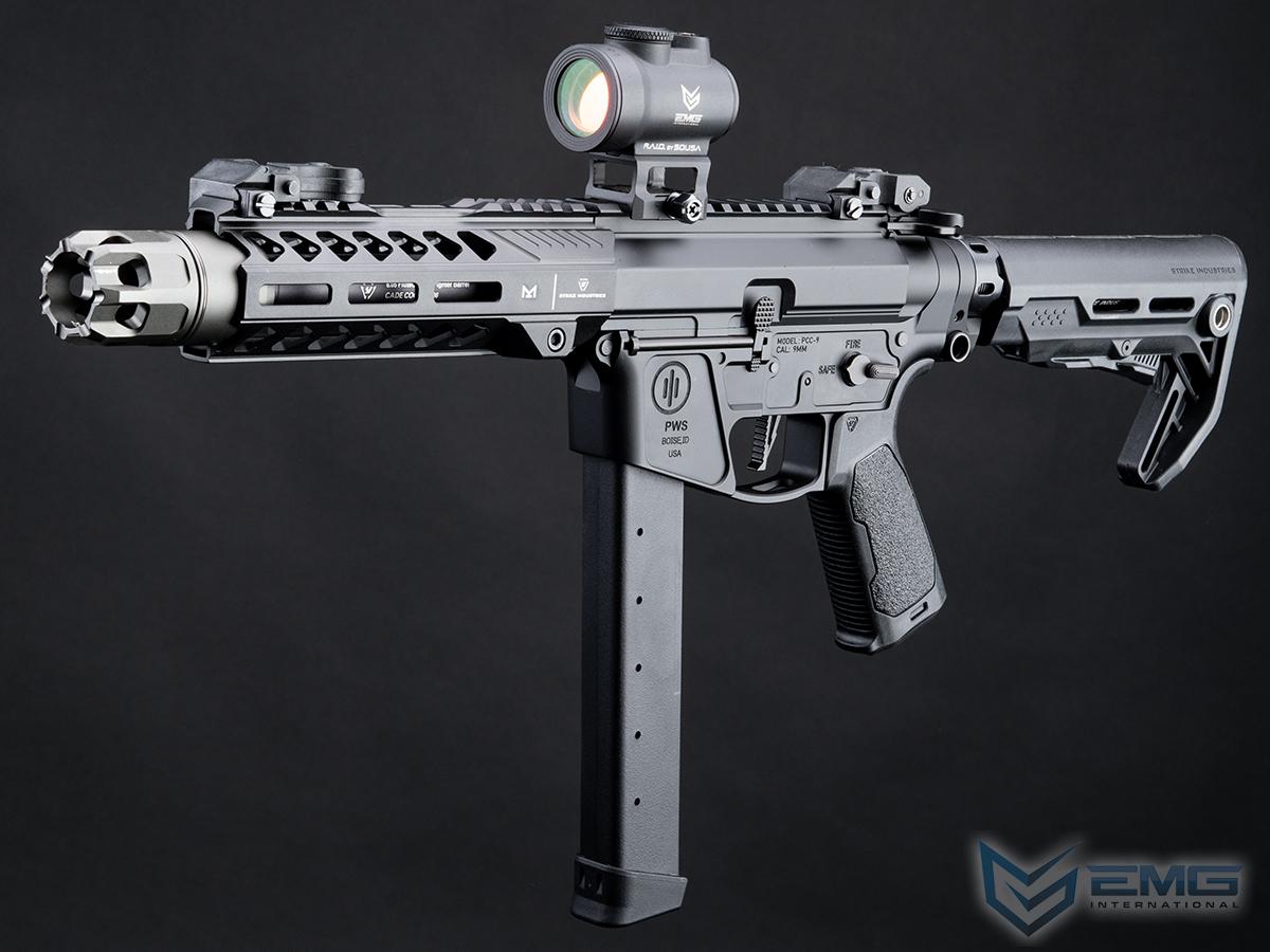 EMG Strike Industries x PWS Licensed 9mm Pistol Caliber Carbine AEG (Model: 7 CQB Rail / M4 Stock / 350 FPS / Gun Only)