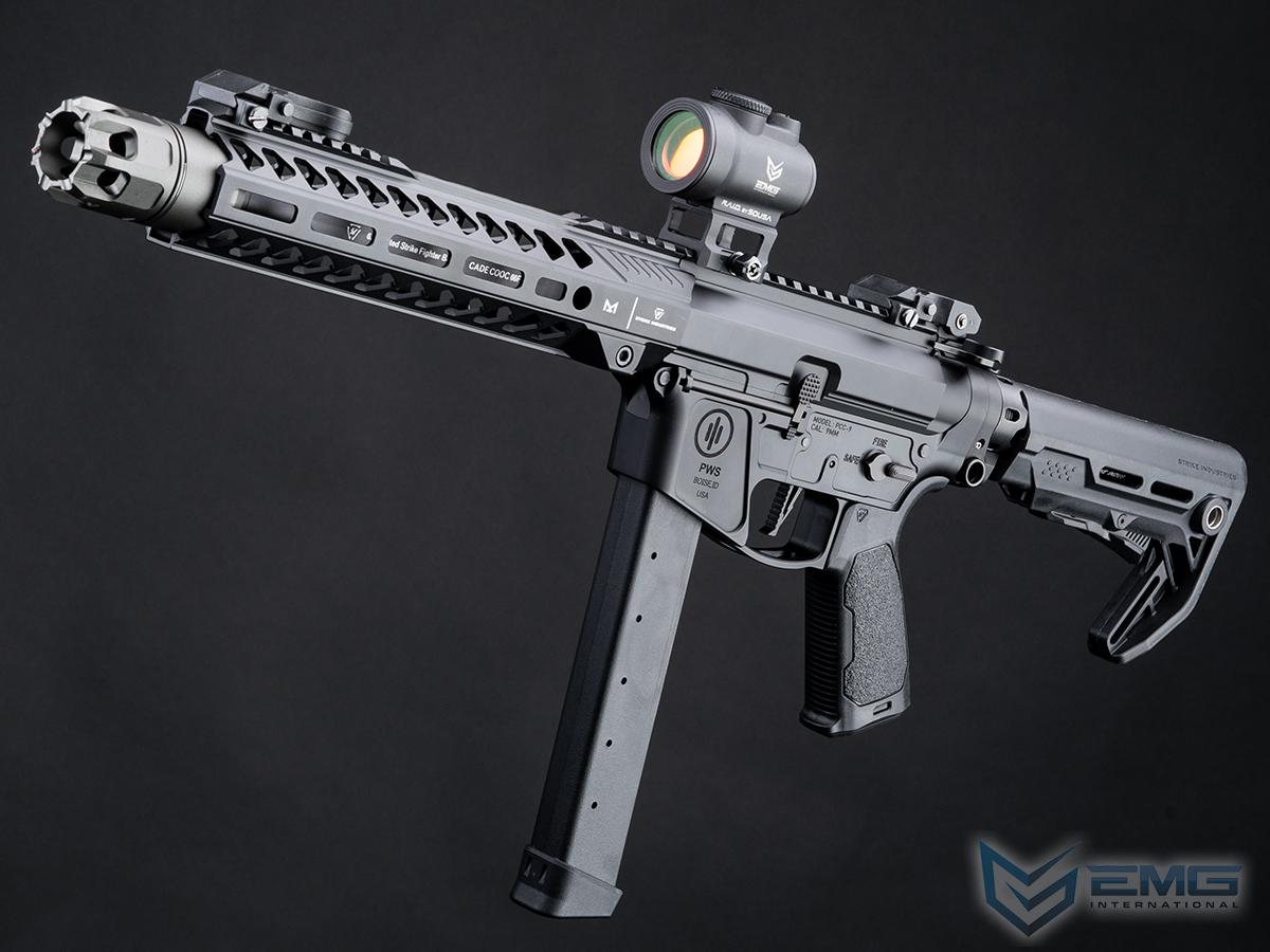 EMG Strike Industries x PWS Licensed 9mm Pistol Caliber Carbine AEG (Model: 10 CQB Rail / M4 Stock / 400 FPS / Gun Only)
