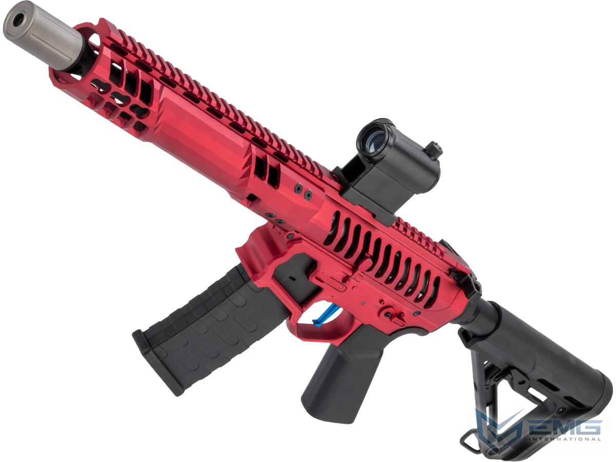EMG F-1 Firearms SBR Airsoft AEG Training Rifle w/ eSE Electronic Trigger (Model: Red / RS-3 350 FPS / Evike Performance Shop Upgrade Package)