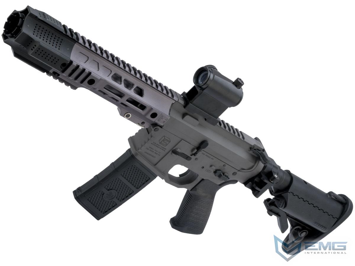 EMG SAI GRY Gen. 1 Billet Style Receiver AEG Training Rifle w/ JailBrake Muzzle and Folding Stock (Model: V2 Gearbox / CQB / Grey)