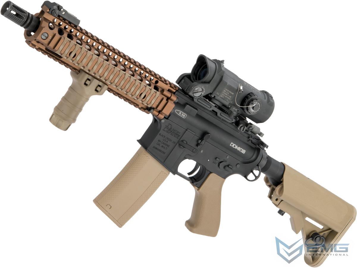 EMG MK18 Custom Airsoft AEG w/ i5 Gearbox and DD Receiver / Handguard (Color: Black / Tan)