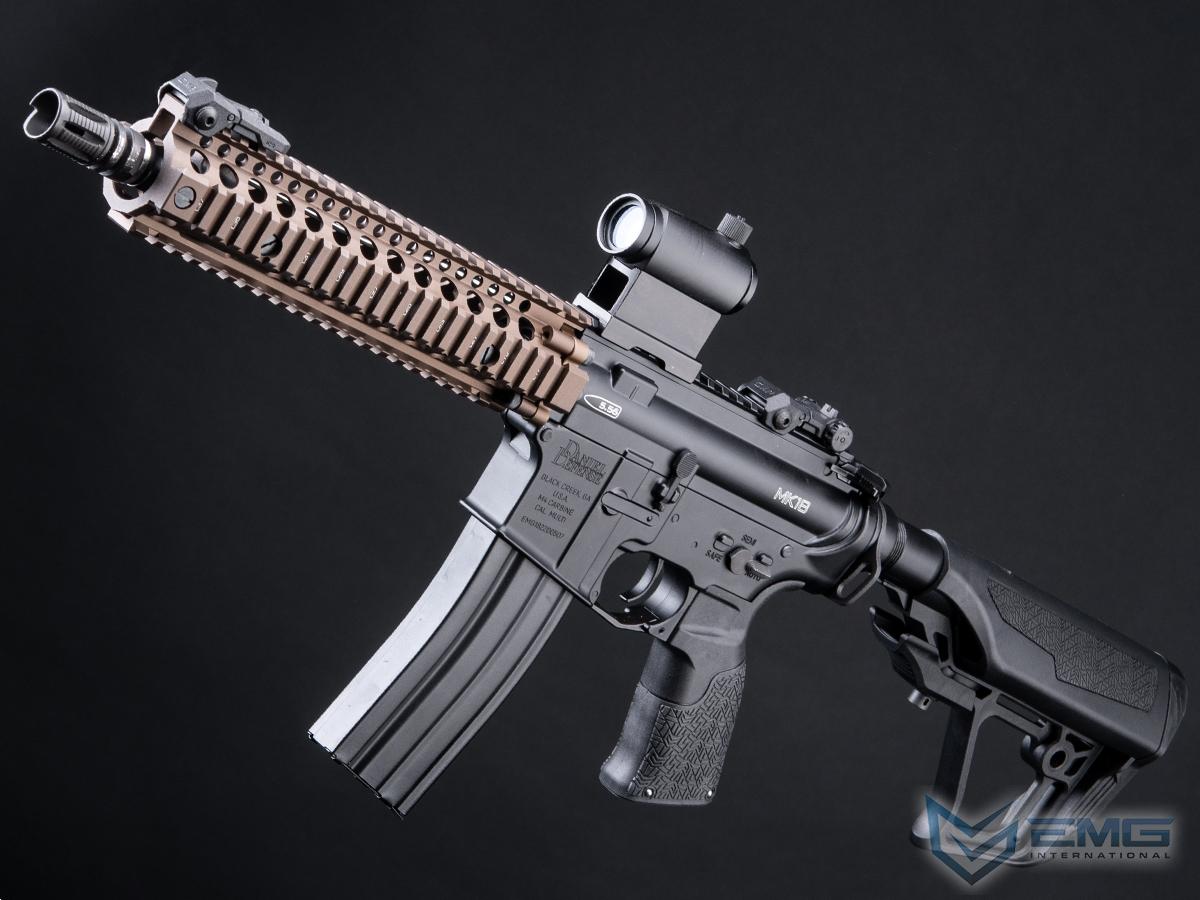 EMG / Daniel Defense Licensed DDMK18 Airsoft EBB AEG Rifle w/ S3 Electronic Trigger by ICS (Model: Black - DE Hand Guard / 350 FPS)