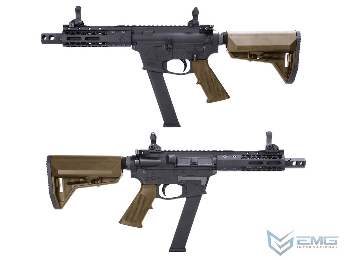 EMG Black Rain Ordnance BRO 9mm Gas Blowback Airsoft Rifle (Model: SBR / Black & Tan / Gun Only)