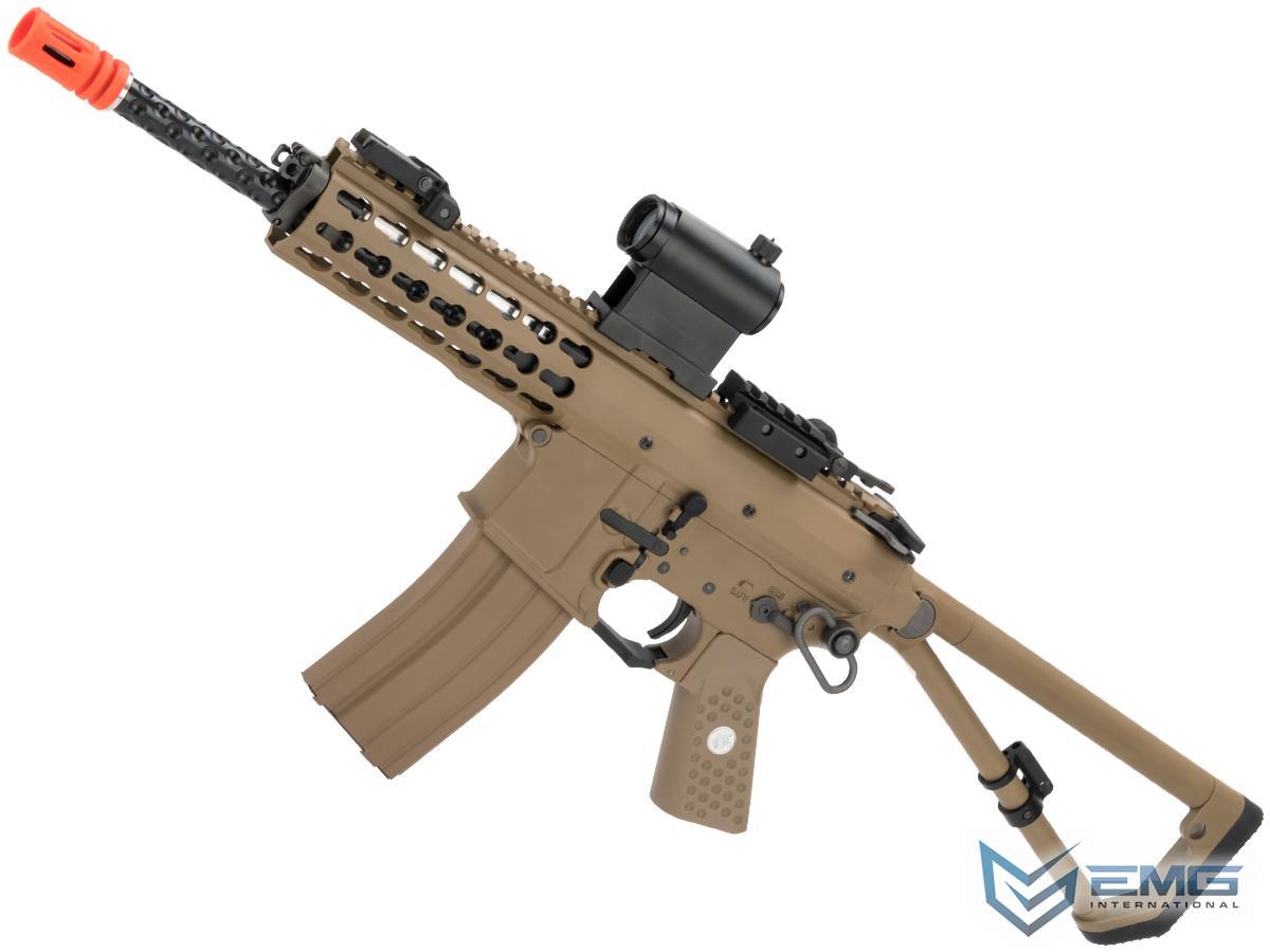 EMG Knights Armament Airsoft PDW M2 Gas Blowback Airsoft Rifle (Model: Tan with Green Gas Magazine)