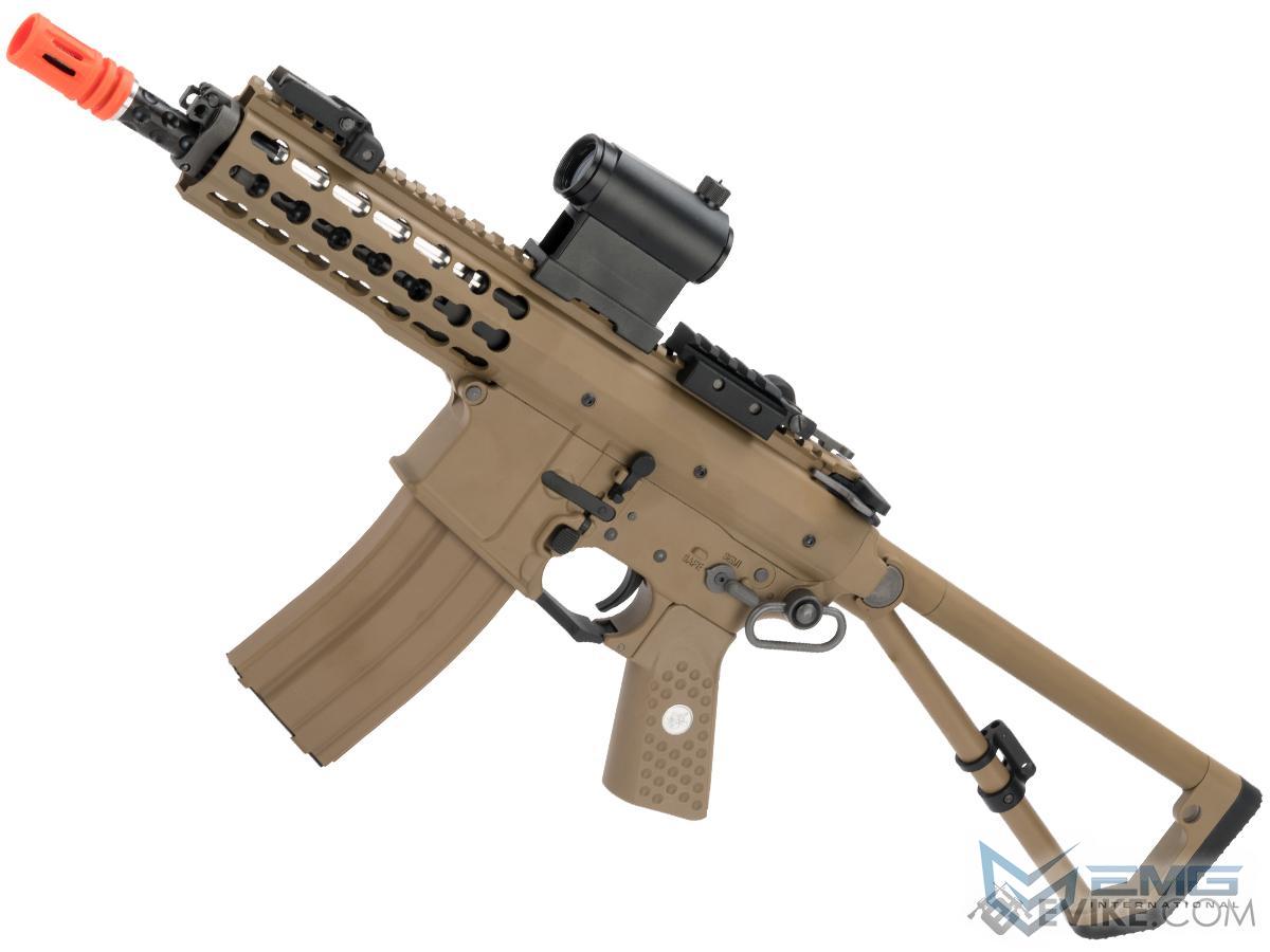 EMG Knights Armament Airsoft PDW M2 Compact Gas Blowback Airsoft Rifle (Model: Tan with Green Gas Magazine)