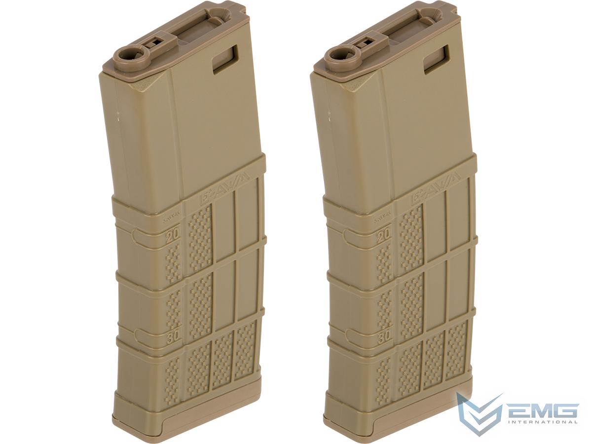 EMG 340rd Lancer Systems Licensed L5 AWM Hi-Cap Airsoft Magazine (Color: Flat Dark Earth / 2 Pack)