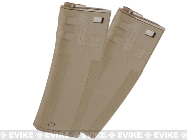 EMG TROY Industry Licensed 340rd Battle Magazine for M4 Series Airsoft AEG Rifles (Color: Dark Earth / Pack of 2)