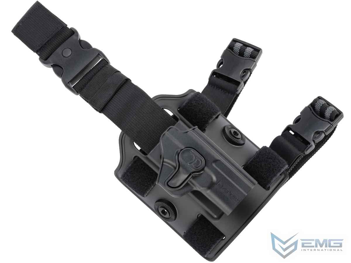 EMG Matrix Hardshell Adjustable Holster for SAI BLU Series Pistols (Color: Black / Drop Leg Attachment)