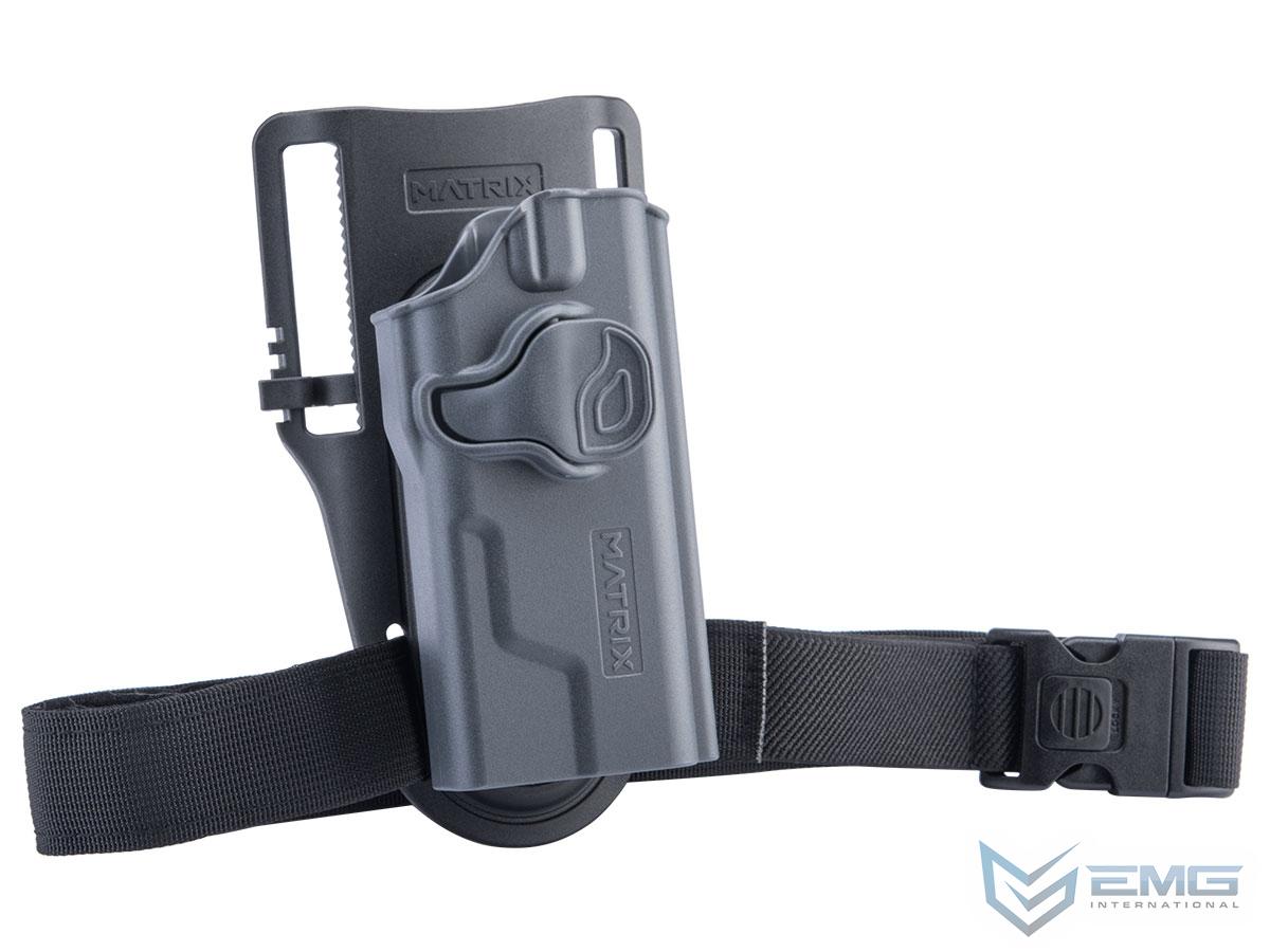 EMG Matrix Hardshell Adjustable Holster for Hudson H9 Series Pistols (Color: Grey / Low Ride Mount)