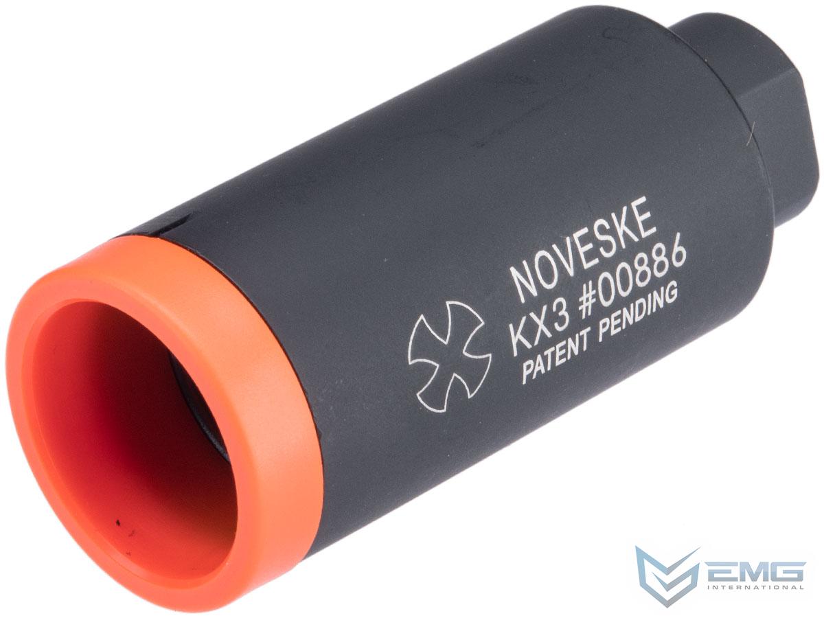 EMG Noveske KX3 Adjustable Sound Amplifier Flashhider (Color: Black-Orange Tip / 14mm Negative)