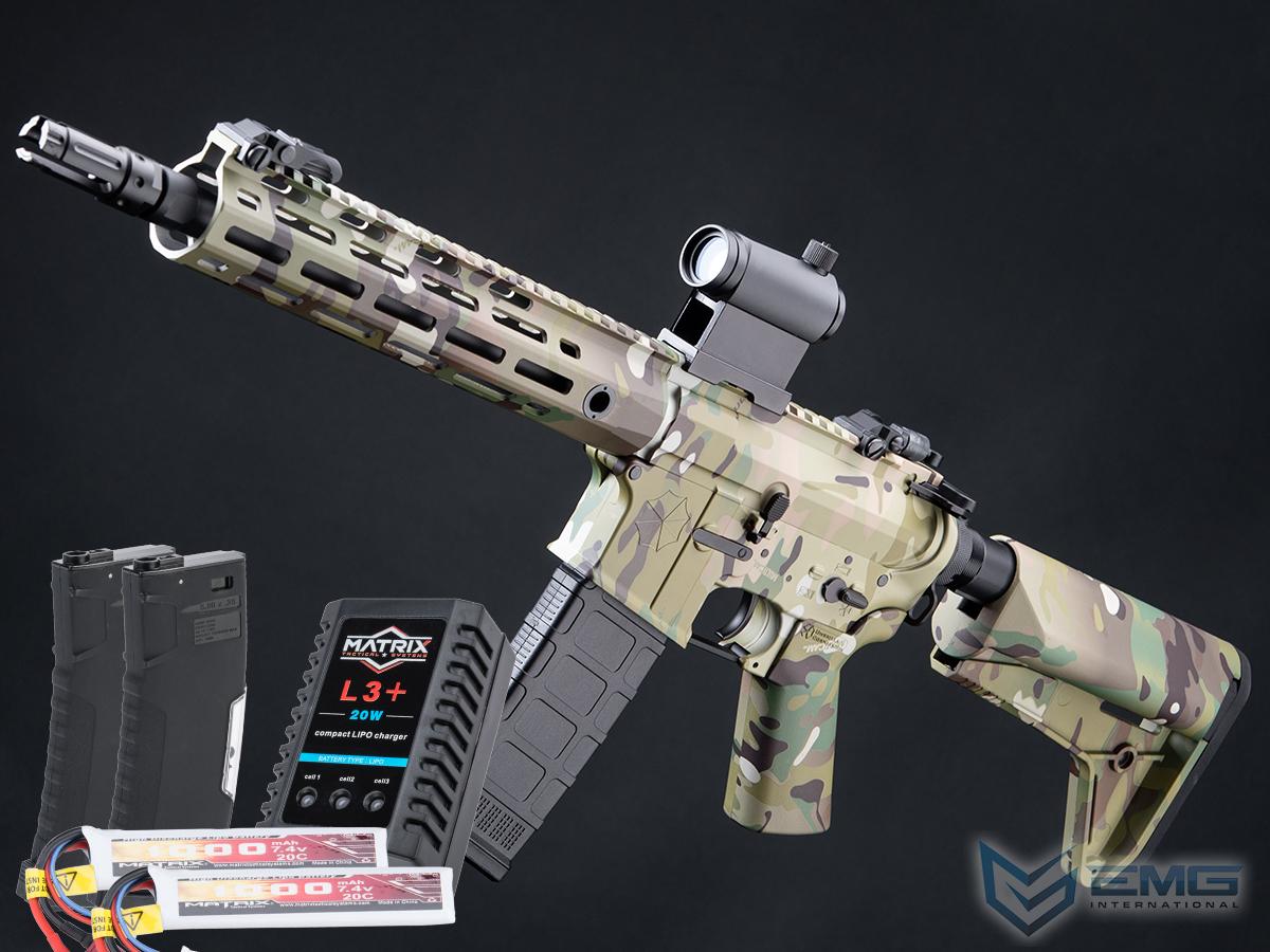 EMG Umbrella Corporation Weapons Research Group Licensed M4 M-LOK Airsoft AEG Rifle (Color: Multicam / SBR / 350 FPS / Go Airsoft Package)