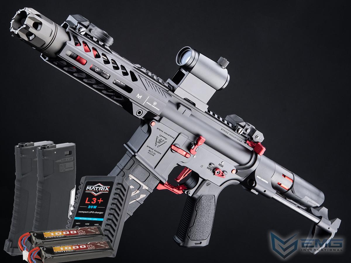 EMG / Strike Industries Licensed Tactical Competition AEG w/ G&P Ver2 - GATE Aster Gearbox (Model: PDW - 350 FPS / Red / Go Airsoft Package)