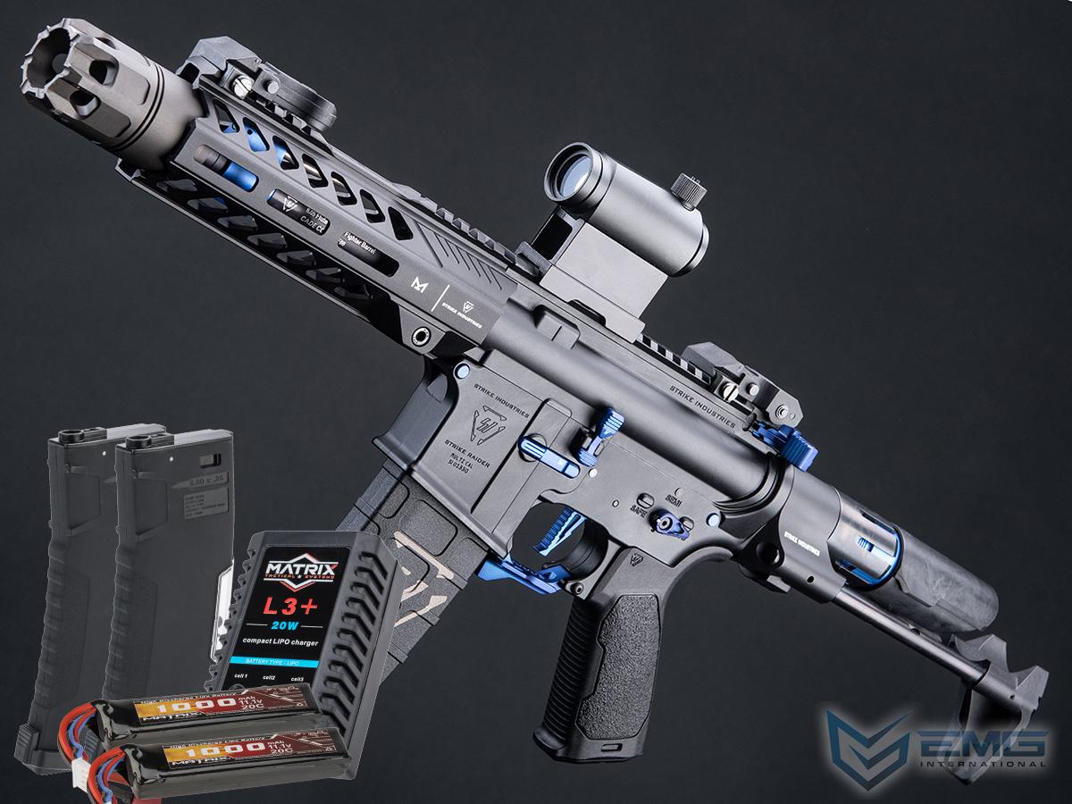 EMG / Strike Industries Licensed Tactical Competition AEG w/ G&P Ver2 - GATE Aster Gearbox (Model: PDW - 350 FPS / Blue / Go Airsoft Package)