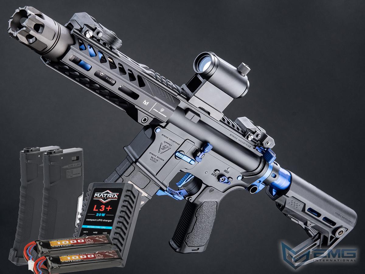 EMG / Strike Industries Licensed Tactical Competition AEG w/ G&P Ver2 - GATE Aster Gearbox (Model: SBR - 350 FPS / Blue / Go Airsoft Package)