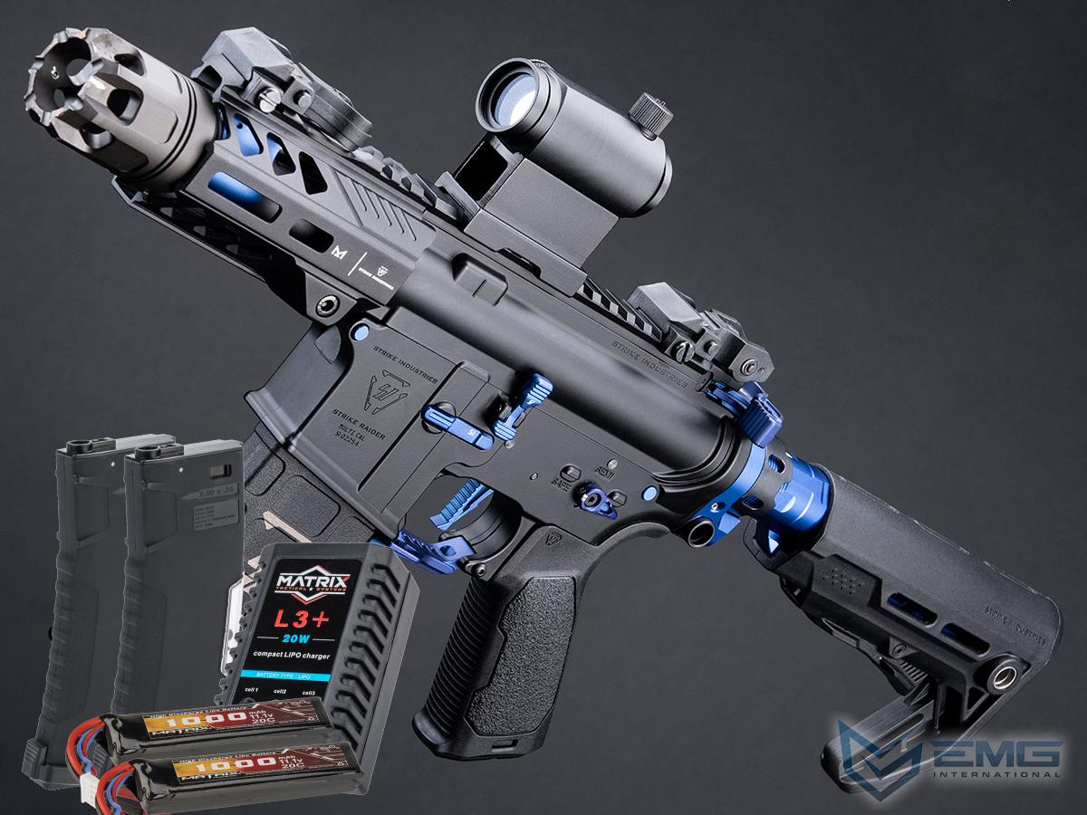 EMG / Strike Industries Licensed Tactical Competition AEG w/ G&P Ver2 - GATE Aster Gearbox (Model: CQB - 300 FPS / Blue / Go Airsoft Package)